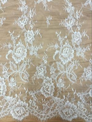French Lace Fabric  Eyelash Cord Lace Fabric in Ivory Color