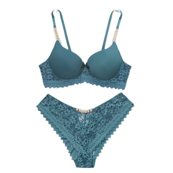Bra and Underwear Set Rhinestone Lace Ladies Sexy Bra Underwear Set Wholesale Panty Bra High Quality Sexy Set for Women
