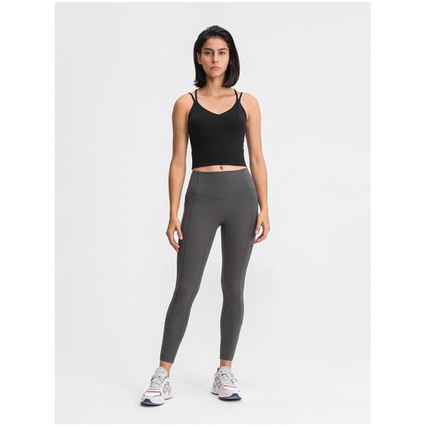 Women Side Phone Pocket 220gsm Workout Leggings Tights No T Line Squatproof Hip Lift