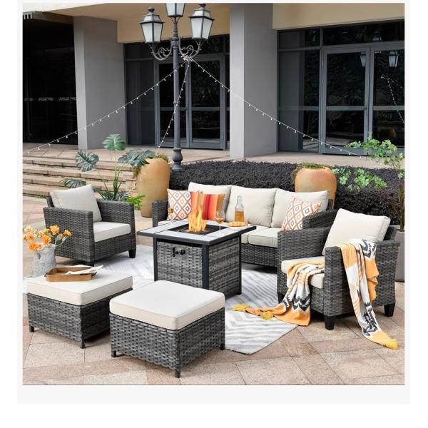 Muebles de sofá al aire libre, patio de vidrio de ratan jardín conjunto a prueba de agua y a prueba de sol terraza silla de salón jardín de estilo nórdico