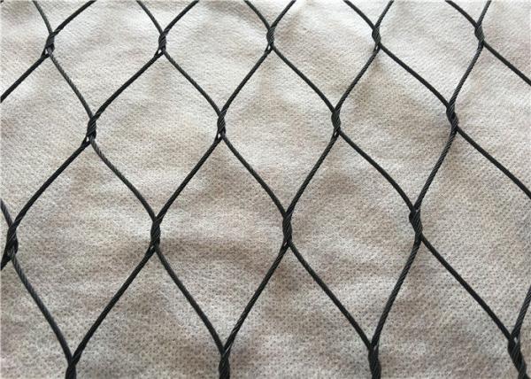 High Safety Metal Black Rope Mesh Corrosion Resistance For Zoo Animals Protection