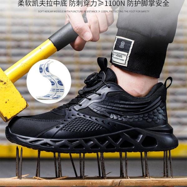 TPU Microfiber Flying Knit Industrial Safety Shoes With EVA Sole Kevlar Mid Sole Steel Toe Anti-stab And Anti-smash