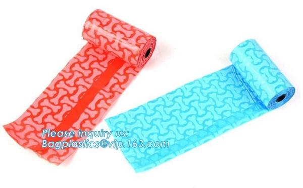 LED Flashlight Dog Waste Bag Dispenser Holder with Pet Waste Bag Poop Roll Bags, BPI ASTM D6400 EN13432 Approval Customi
