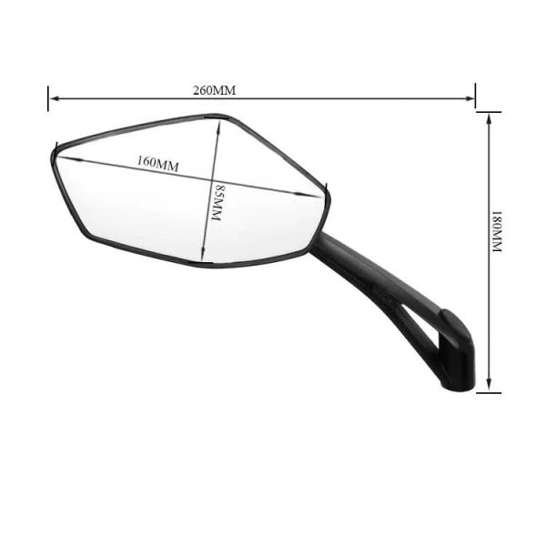 16*8.5cm Glass Size Install 8mm Custom Universal Wide Angle Side Rearview Motorcycle Mirrors