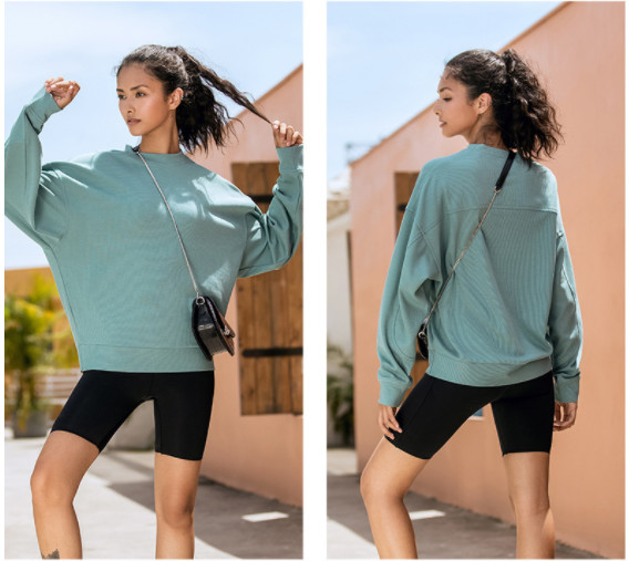 Hoodies фуфайки пуловера равнины шеи экипажа слишком большие твердые длинные