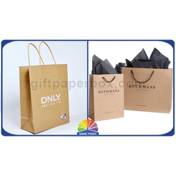 Напечатанные логотипом хозяйственные сумки бумаги Брауна ручек бумажных мешков Kraft пластиковые ДЛЯ одежды