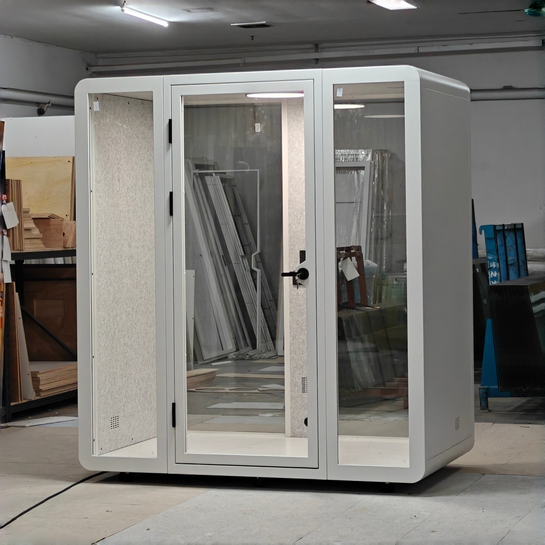 Modular Phone Booth with 7-Layer Acoustic Structure and STC 45 Soundproofing for Office Meetings
