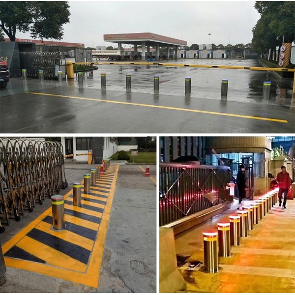 SS304 Automatic Rising Bollard with 100T Loading Capacity and 3s-6s Adjustable Speed