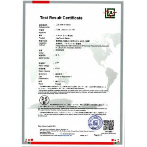 Yongsheng Technology Co.，Ltd. Certificações