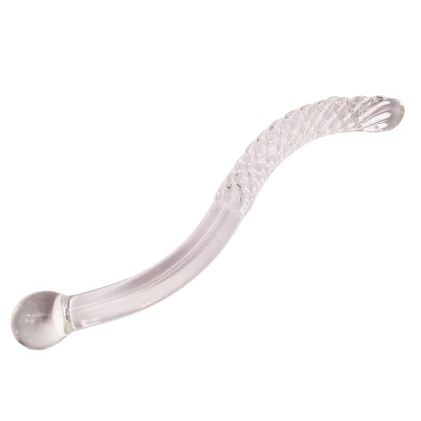 Carved Technique 250mm Crystal Glass Dildo Massage Wand for Women Yoni Wand Stick Feng Shui Style Customized Logo