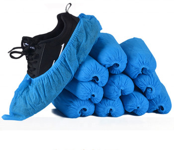 Disposable Shoe Covers White Blue Pink 20 - 40gsm PP SMS PE CPE Plastic
