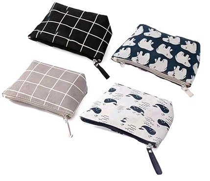 Zipper Blank Canvas Makeup Bag Multifunctional 21CM×12CM×6.5CM