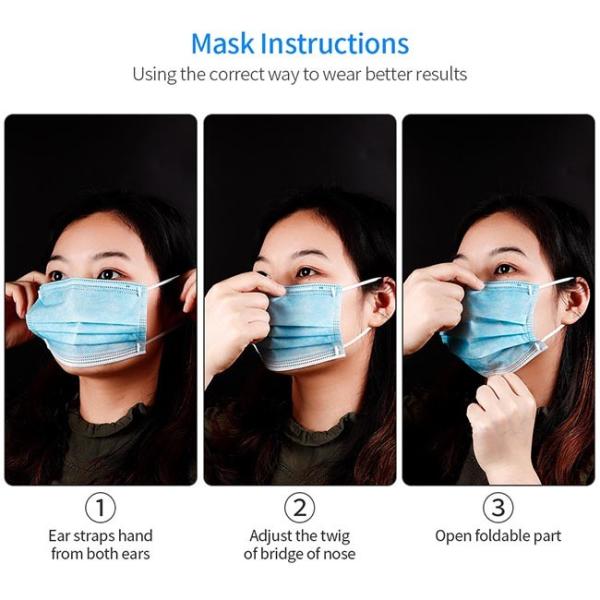 Anti Bacterial Sterile Face Masks Disposable Safety Protective Mouth Mask