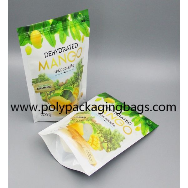 Aluminum Foil Stand Up Ziplock Bag Stand Up Pouch With Zipper For Dried Mango Packing