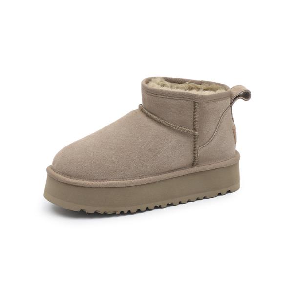 Winter Cowhide Snow Boots Plus Velvet Genuine Leather Short Boots Waterproof Non-Slip Outdoor Warm Cotton Shoes For Kids