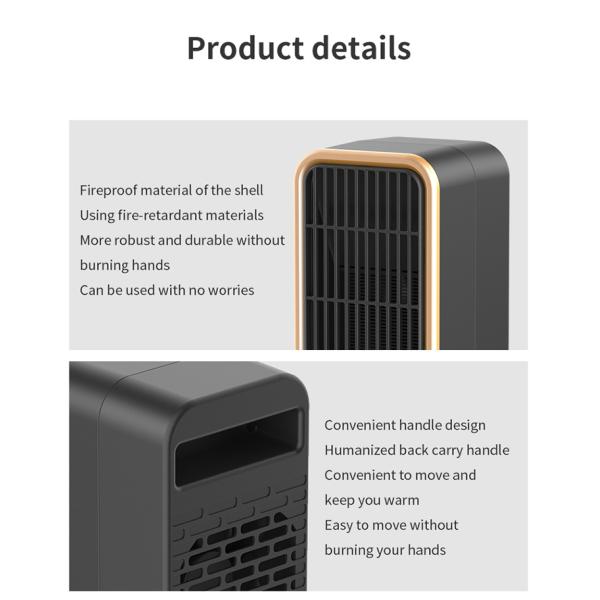 220V-240V/110V-120V PTC Ceramic Heating Fan Remote Control Touch Screen Electric Heating