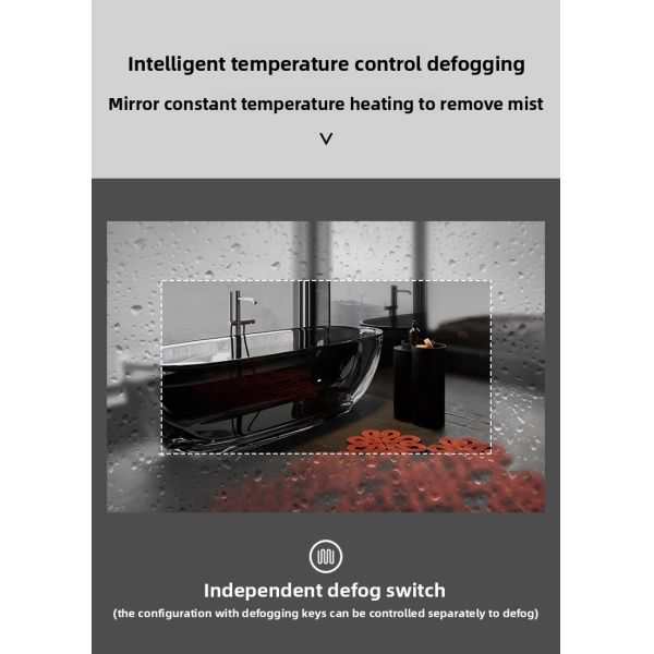 Luxury LED Bath Mirror with Modern Premium Design Touch Switch Rectangular & Round-Edged for Hotels Elegant Apartments Villas