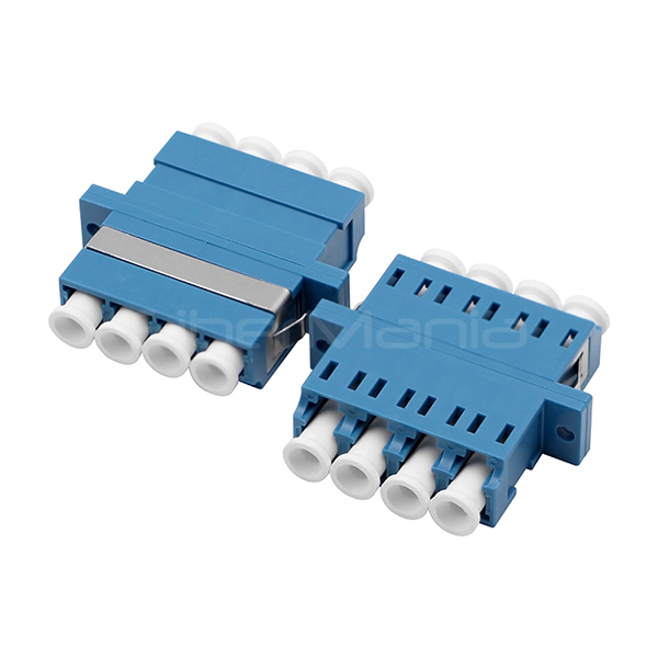 Blue LC To LC Coupler Single Mode Quad Fiber Adapter For FTTX