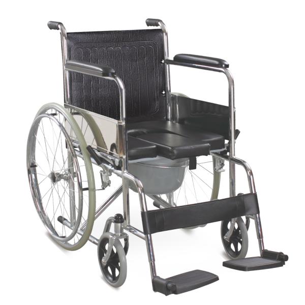Cadeira de rodas do toalete do assento para pés do braço para a cadeira de chuveiro automotora idosa, dobrando-se
