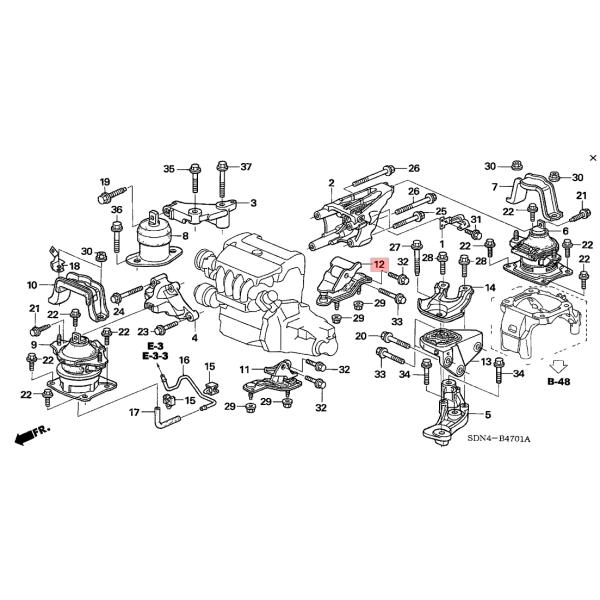 Piezas de automóvil más bajas Honda 50860-SDA-A02 de la reparación del soporte de la transmisión del motor