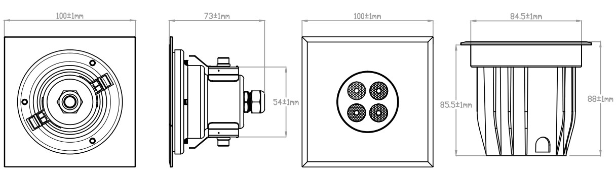 Парк 380LM 9W DMX512 привел земные света DC24V SS316L водоустойчивые