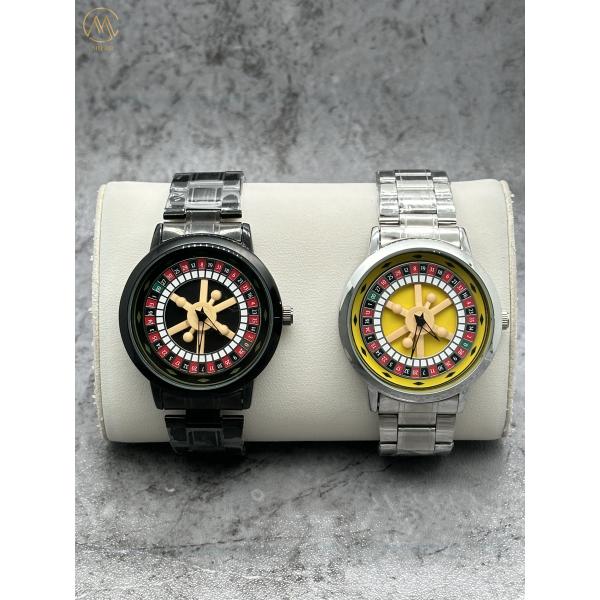 Seven Color Stainless Steel Strap Watch Quartz  Movement Analog Display Type
