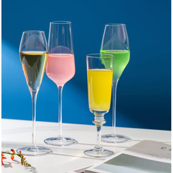 Sparkling Wine Glass Drinking Goblets 8 Ounce Crystal Tulip Champagne Glasses