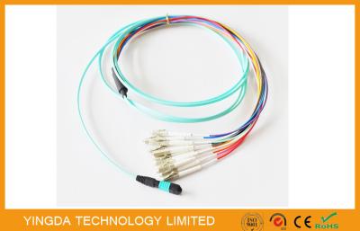 Conjunto de cabo liso multimodo 12Fibers da fita do cabo OM3 10G OFNR de MTP MPO