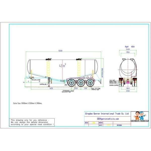 3 трейлер цемента Weels 55Ton танка 12 цапф 55M3 пневматический