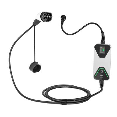 Tipo 1 / 2 Schuko Plug Carregador EV Portátil 8A 10A 13A 16A Carregador de Carro Elétrico