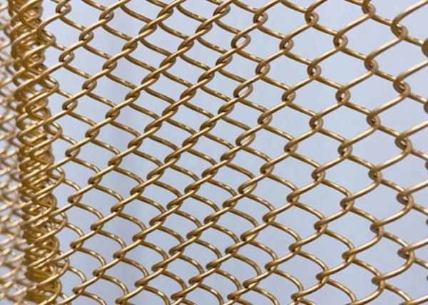 7mm*7mm Mesh Size Decorative Wire Mesh with Low Maintenance and Eco-friendly Stainless Steel Gold Chain Link