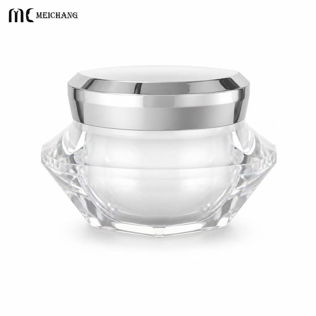 50g Double Wall Crystal Diamond Acrylic Cream Jar(MC-Y-571)