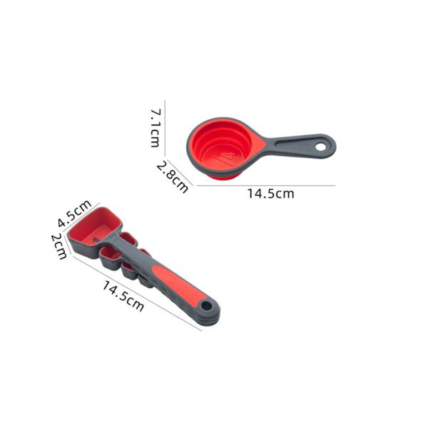 Lightweight Collapsible Measuring Cups And Spoons Set With Scale For Precise Results