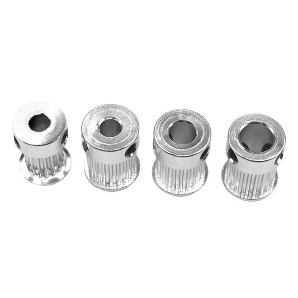 Silver Aluminum Alloy 16 20 Tooth 2GT Timing Belt Pulley Width 10mm