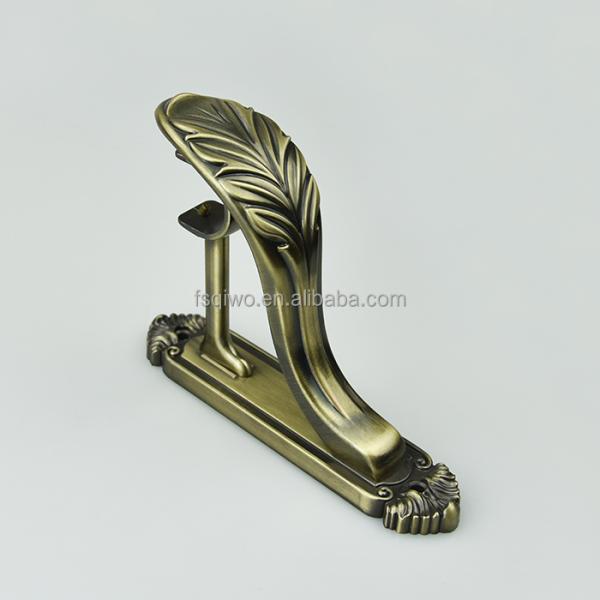 Wholesale luxury curtain rod accessories metal aluminum 28/19mm adjustable double curtain rod bracket