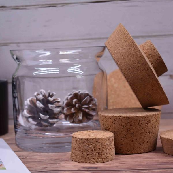 PROP65 Crackproof Glass Bottle Corks Holding Knob Agglomerated Tapered Stopper
