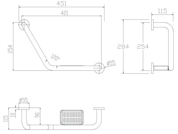 High Quality Stainless Steel 304 Bathroom Brushed Bath Safe Grab Handrail Bar With saop dish