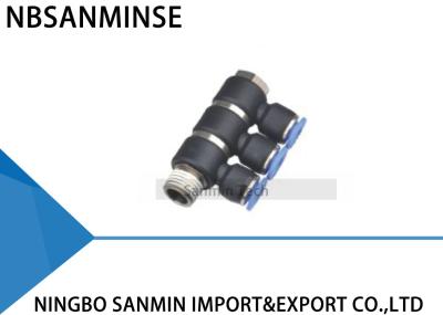 Tube Universal Triple Branch Union Fittings Plastic Banjo Air Push In Swivel Quick Connector Sanmin