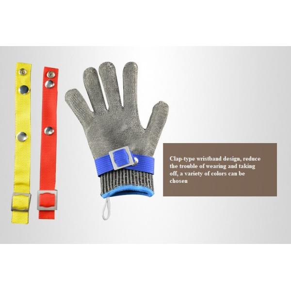 SS316 Wire  Class 5 Cut Resistant Protective Work Gloves Polyethylene Fibers