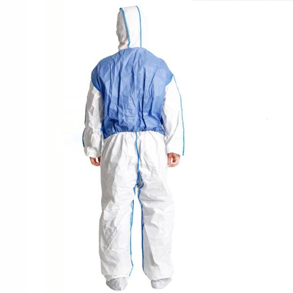 Breathable тип 5 устранимый Microporous Coverall 6 с SMS назад