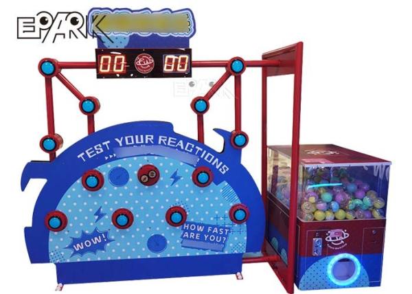 Cartoon Coin Operated Arcade Machines 2 Kids Pat Button Reaction Game Win Capsule Gacha Game Machine