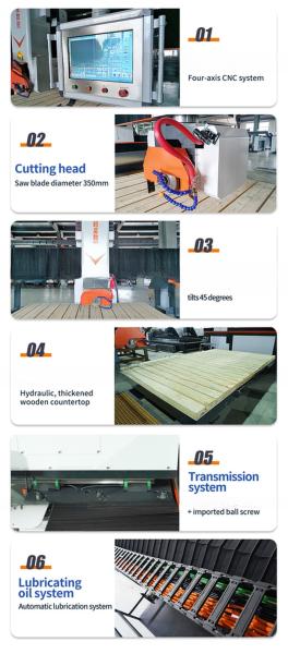 15 KW 4 Axis Cnc Marble Cutter Cnc Stone Cutting Bridge Saw For Granite