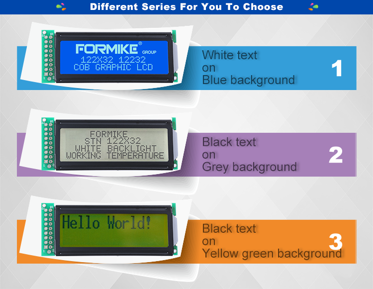 STN Display 122x32 Graphic LCD Liquid Crystal Module With 18 Pin 8 BIT 6800 8080 MPU Interface