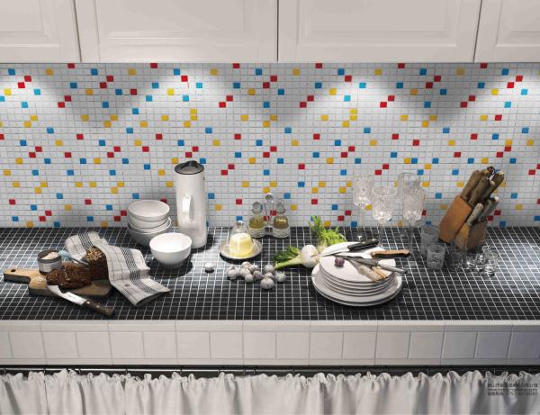 Porcelain Mosaic Tiles 300x300mm Glossy Inkjet for Swimming Pools