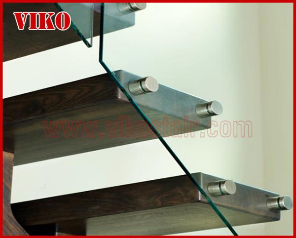 Straight Stringer Staircase VK07S Tempered Glass, 304 Stainless steel glass stainoff,stainless steel handrail