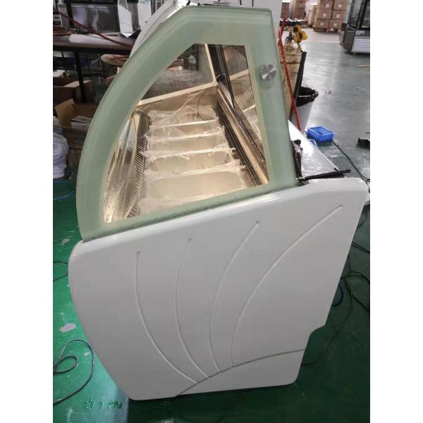 одиночная витрина замораживателя дисплея мороженого строки 10Pans со светлым внутрь