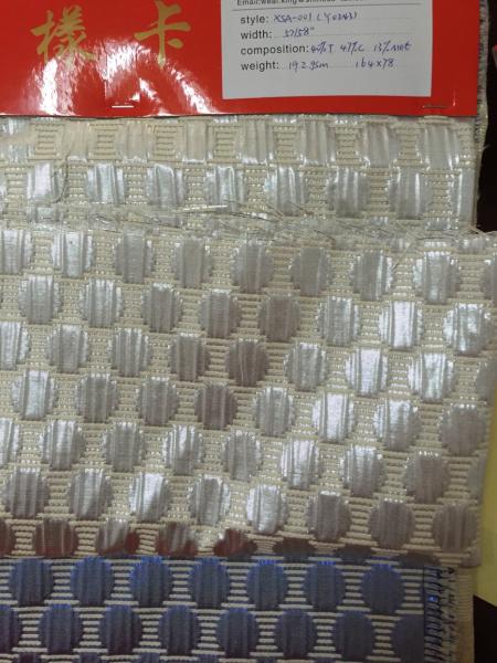 Jacquard woven fabric with metallic