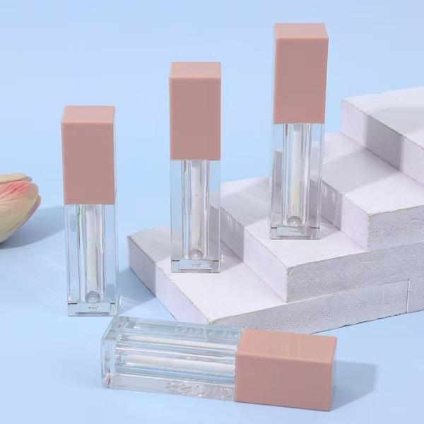 Cuadrado rosa 7ml tubo de plástico para el esmalte labial para el esmalte labial de sombra de ojos líquido de alto brillo