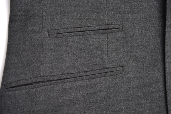 Custom Fashion Mens 3 Pieces Suit , Business Slim Fit Suit Dark Grey Wedding