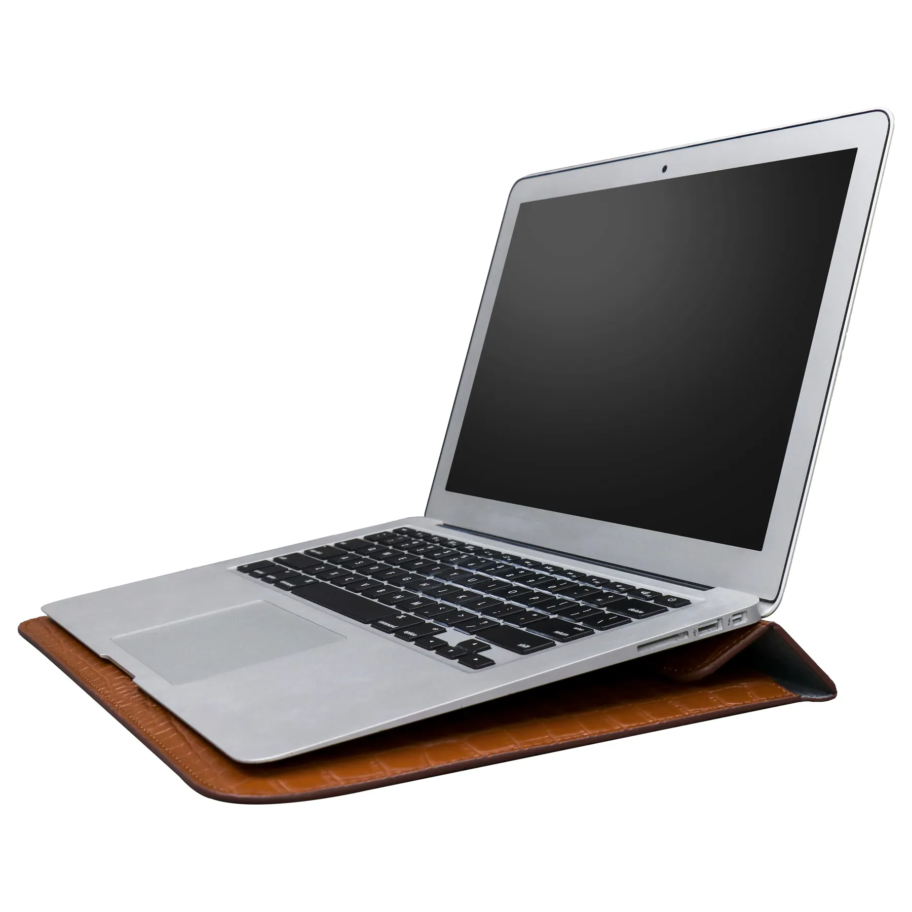 Pu Leather Flap Style Case Bag Laptop Sleeve for Macbook Air 13.6 Inch 2024 2023 2022 Crocodile Grain Notebook Cover